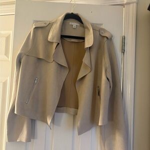 Est. 1946 faux suede jacket with Zipper Accents